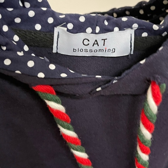 Cat Blossoming Japanese Kawaii Rabbit Ear Hooded Loose Poncho Girls - Picture 7 of 8